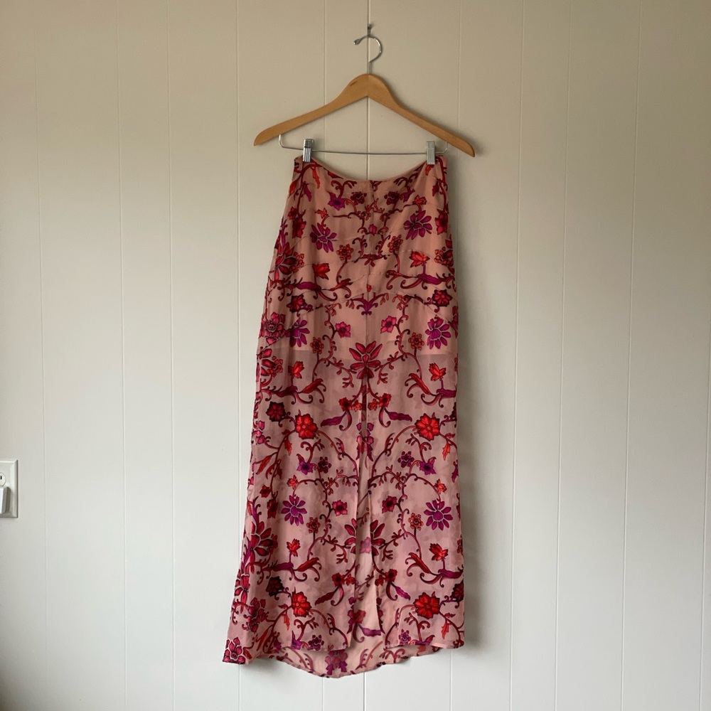 Dusty Rose Maxi Skirt with Liner and Front Slit